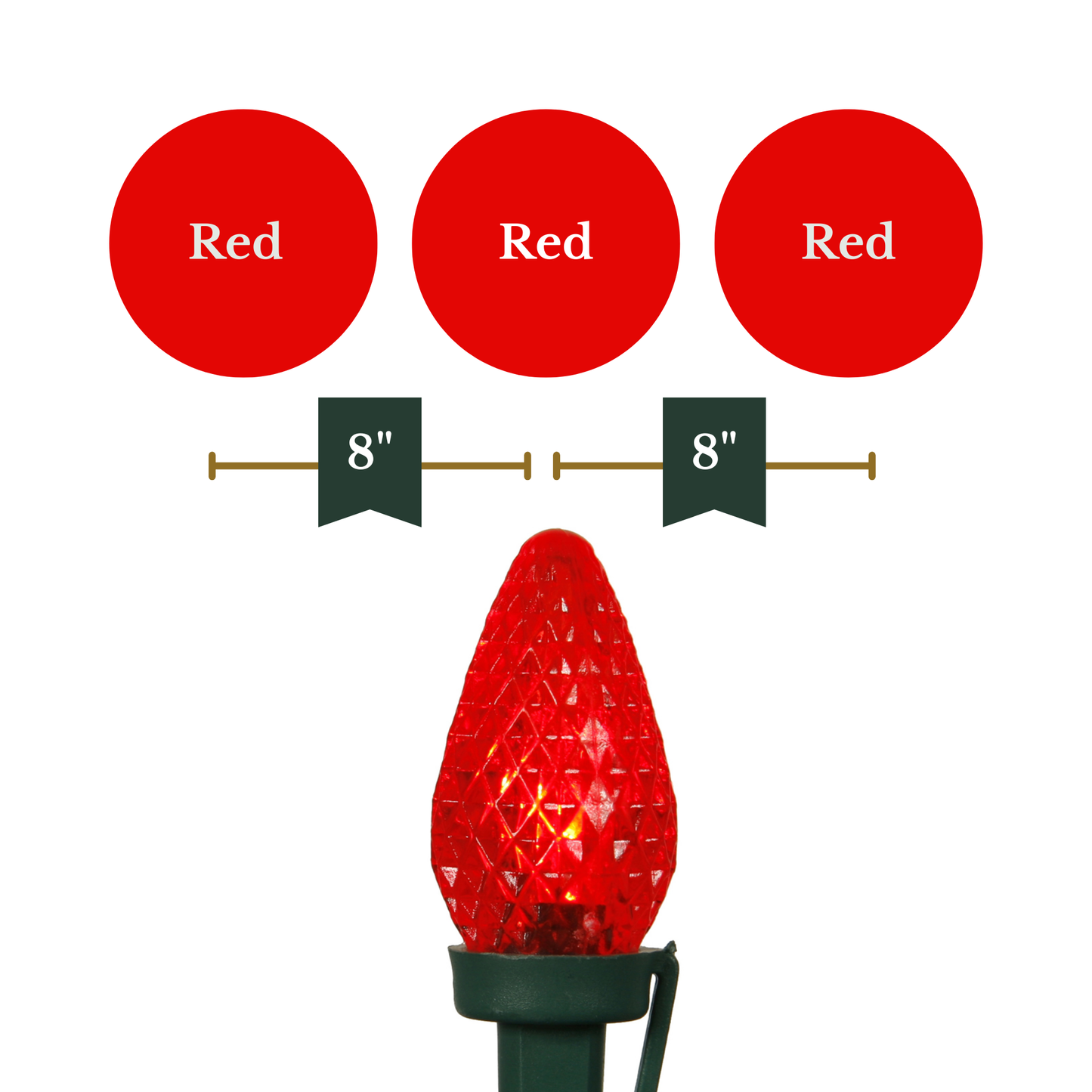 Vickerman 25 Count Commercial-Grade C7 LED Light Strand on Green Wire