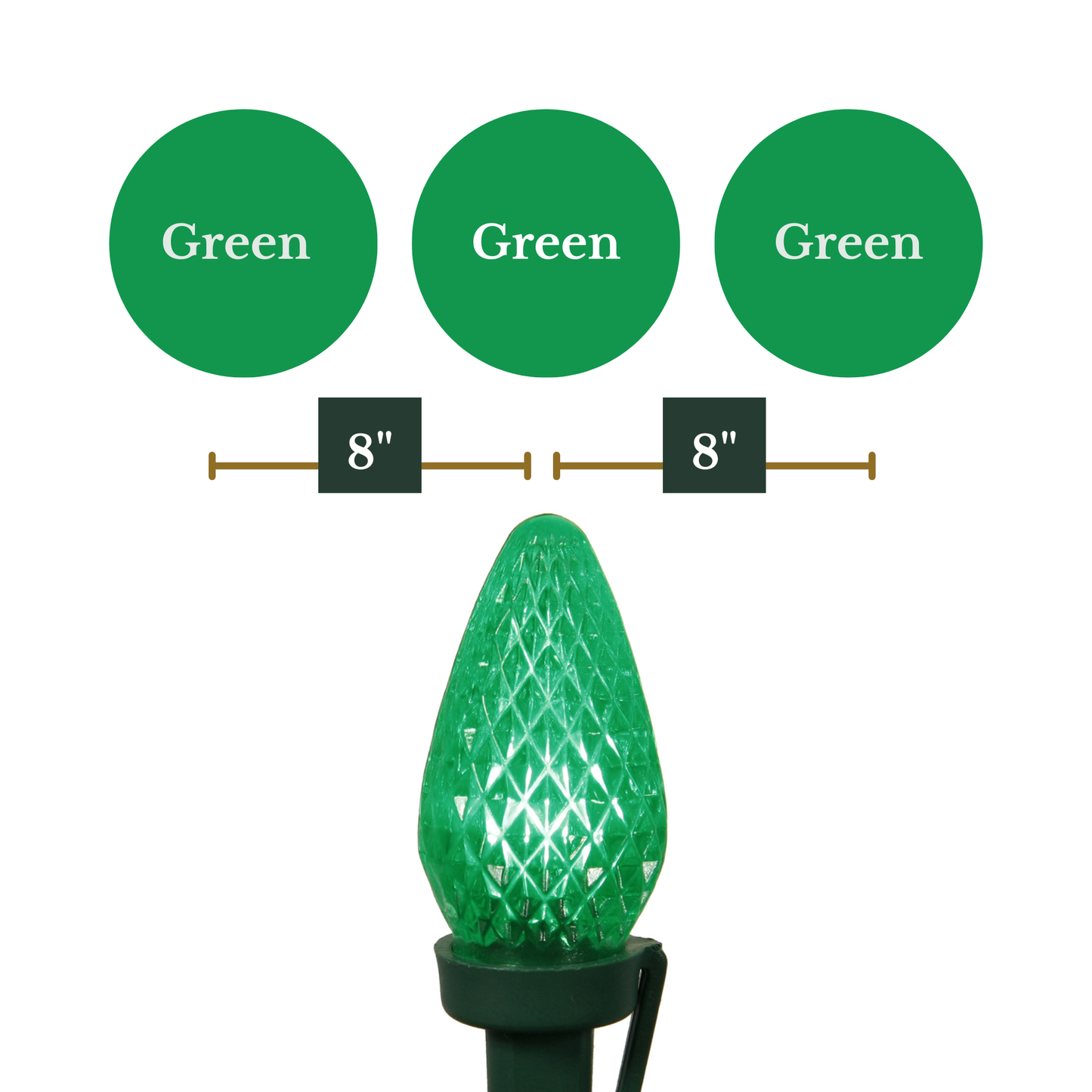 Vickerman 25 Count Commercial-Grade C7 LED Light Strand on Green Wire