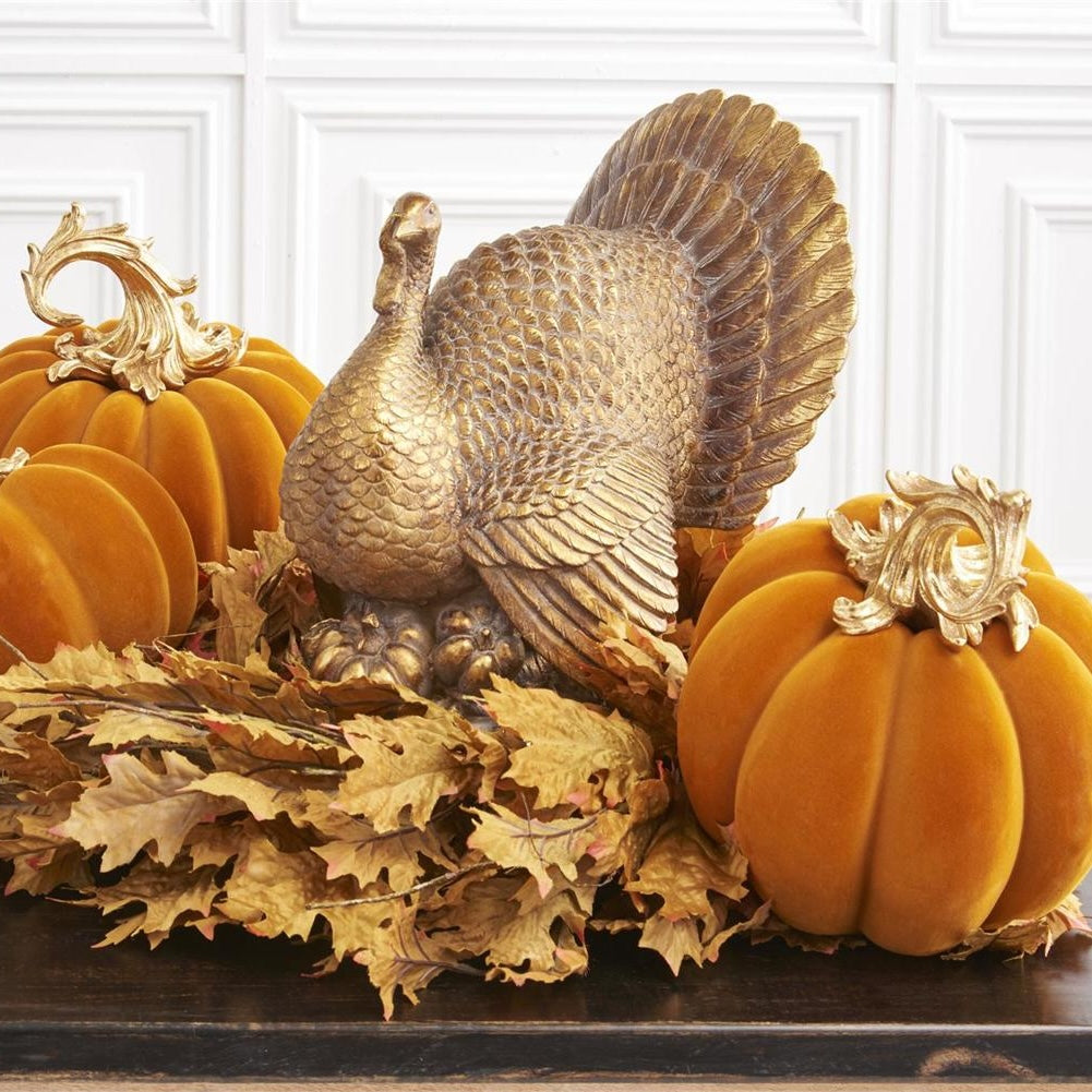 K&K Interiors 17" Bronzed Tabletop Turkey Thanksgiving Fall Decoration