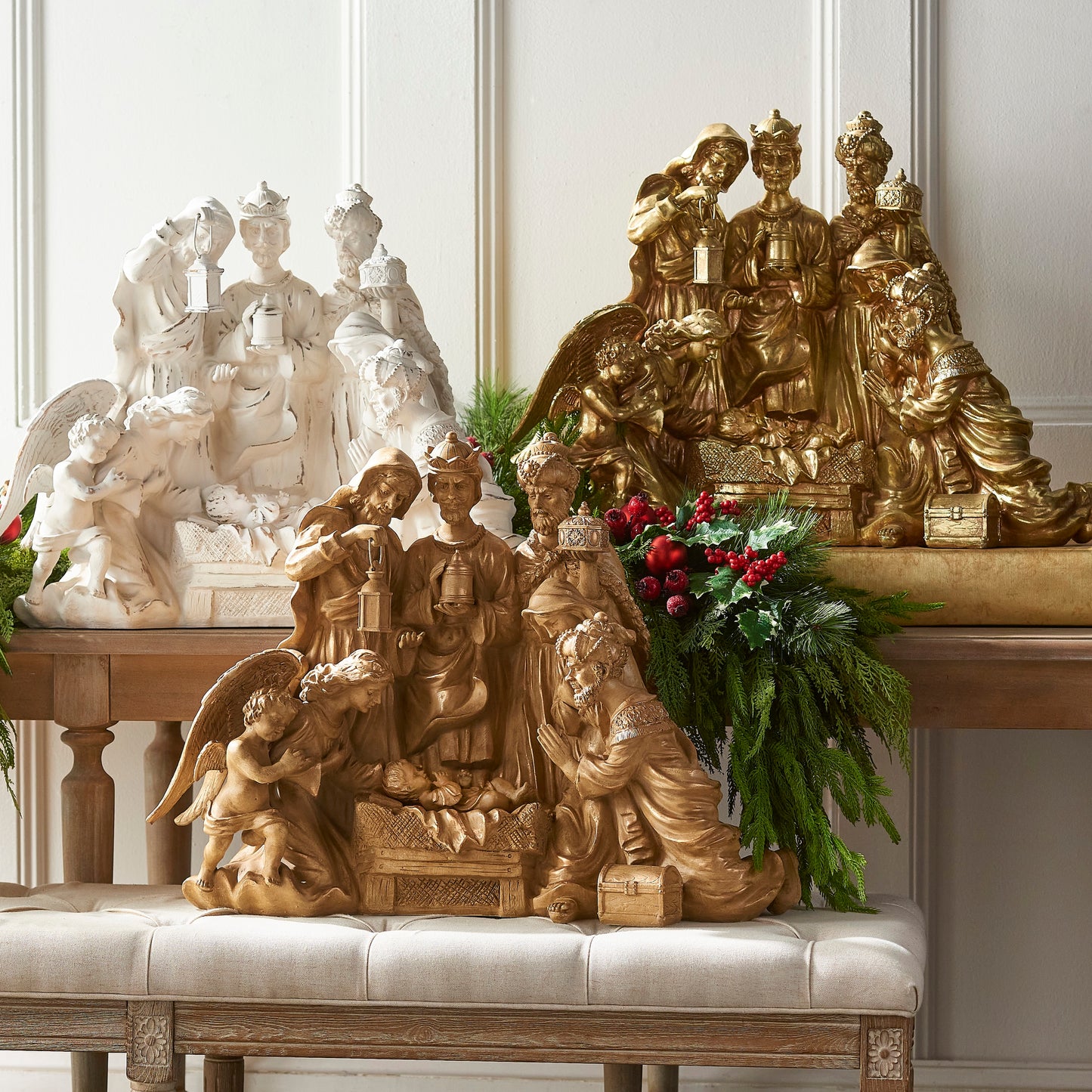 RAZ Imports 27.75" Royal Gold Over-Sized Christmas Nativity Scene