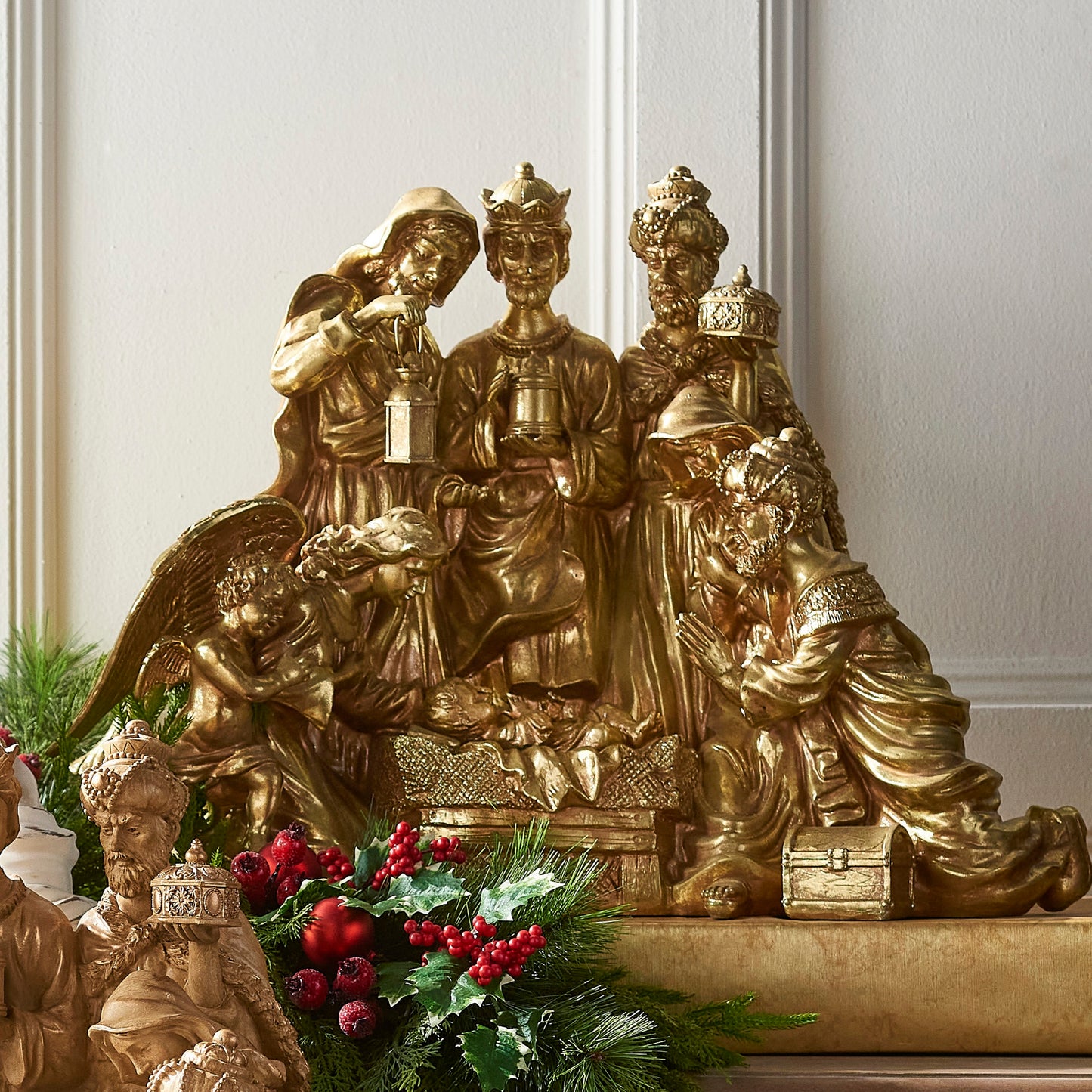 RAZ Imports 27.75" Royal Gold Over-Sized Christmas Nativity Scene