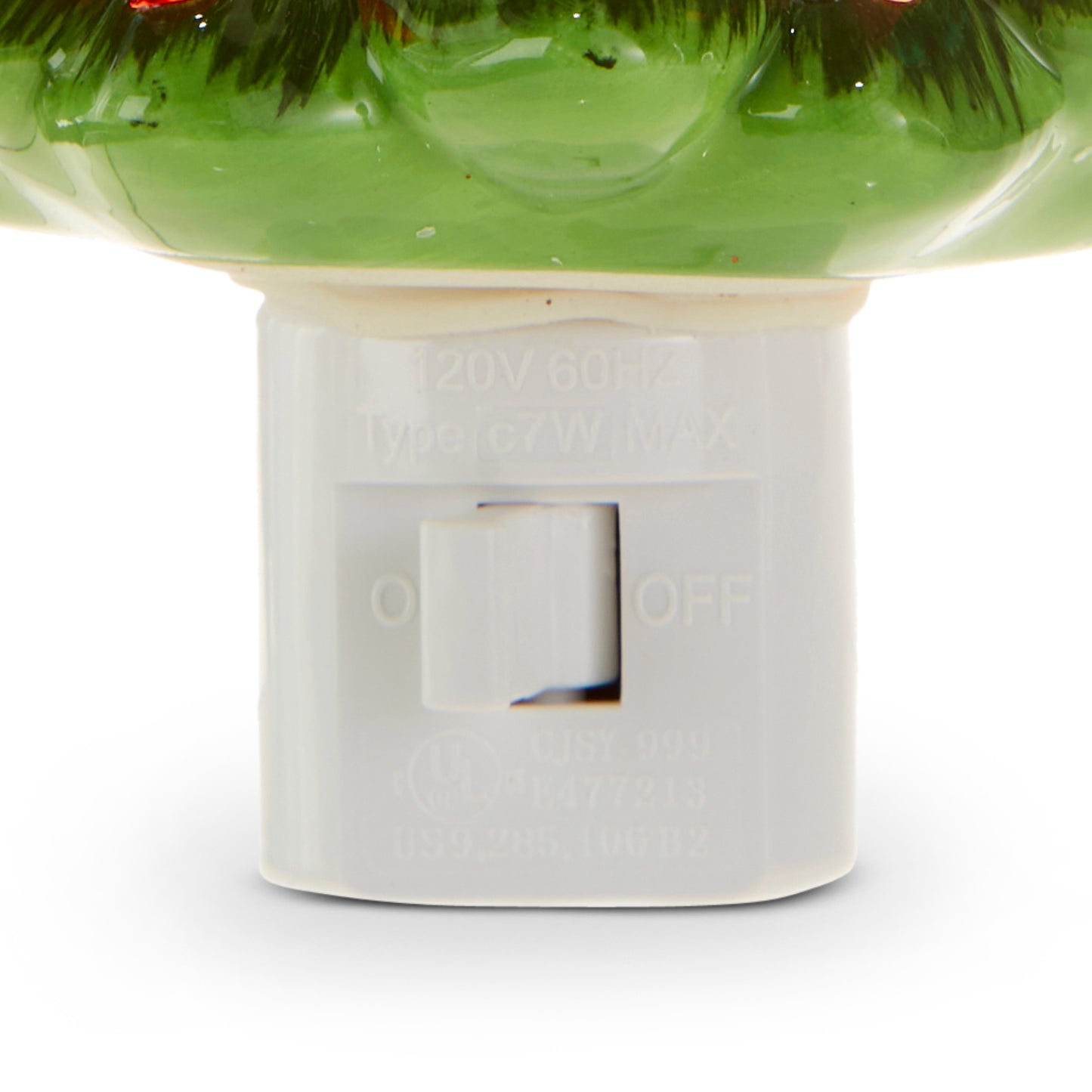 RAZ Imports 6" Retro Christmas Tree Green Ceramic Christmas Night Light