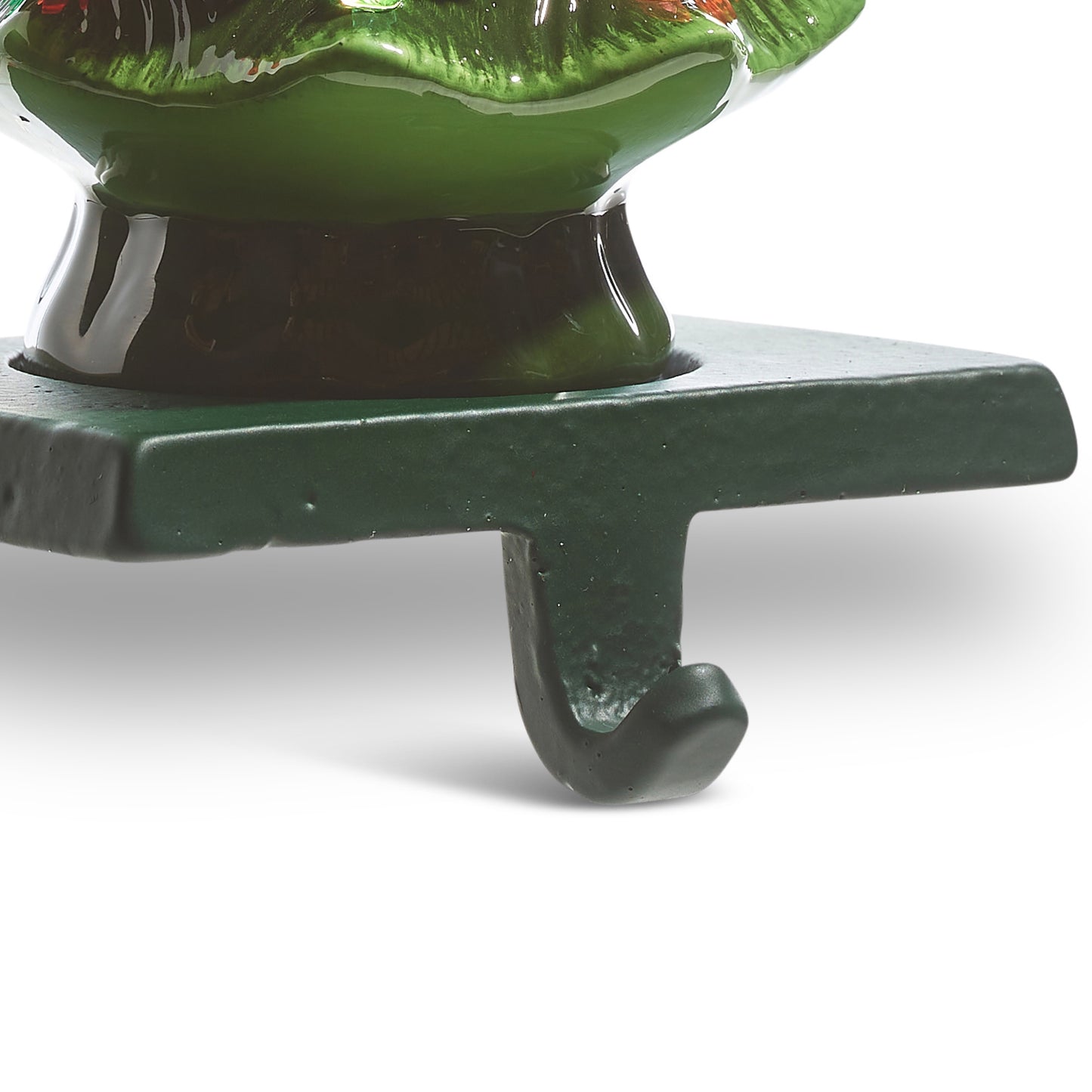 RAZ Imports 8.5" Vintage Green Lighted Ceramic Christmas Tree Stocking Holder