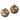 RAZ Imports 5" Star and Jewel Gold Glass Ball Christmas Ornaments - Set of 2