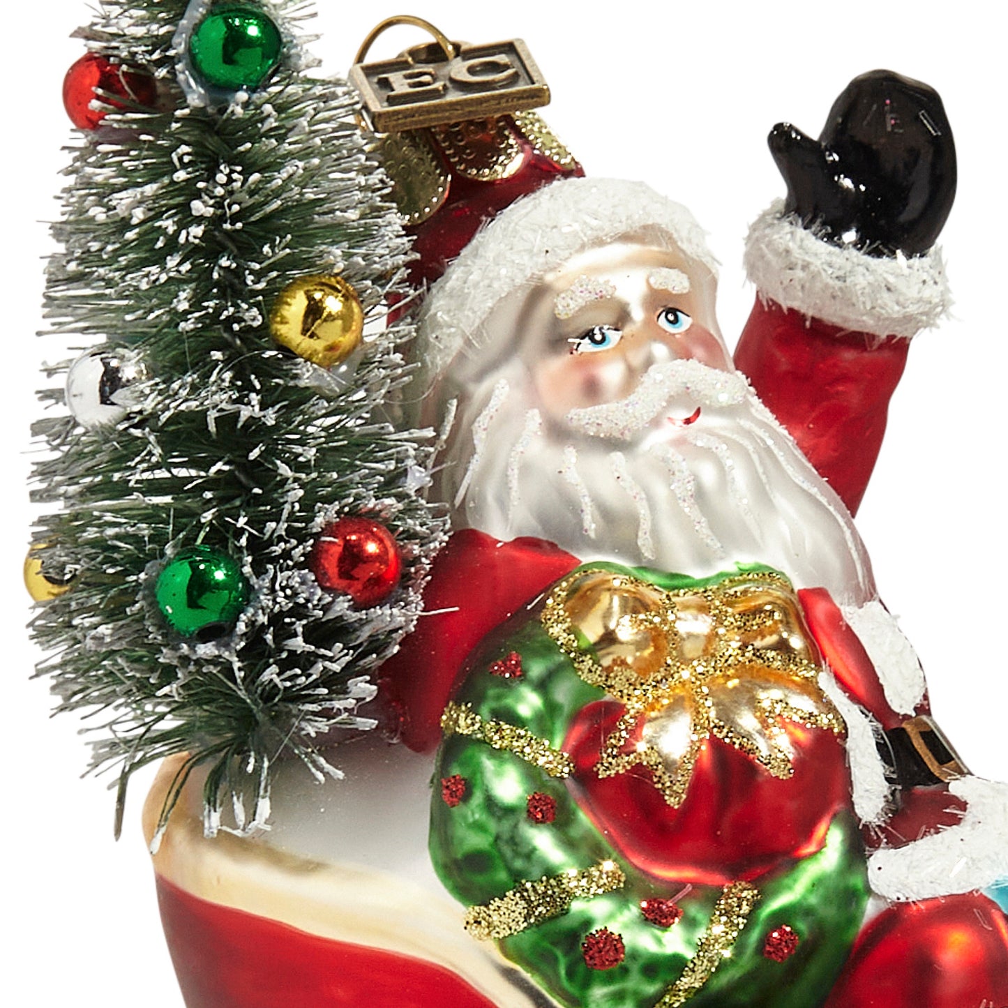 RAZ Imports by Eric Cortina 5.25" Santa Sleigh Ride Glass Collectible Christmas Ornament