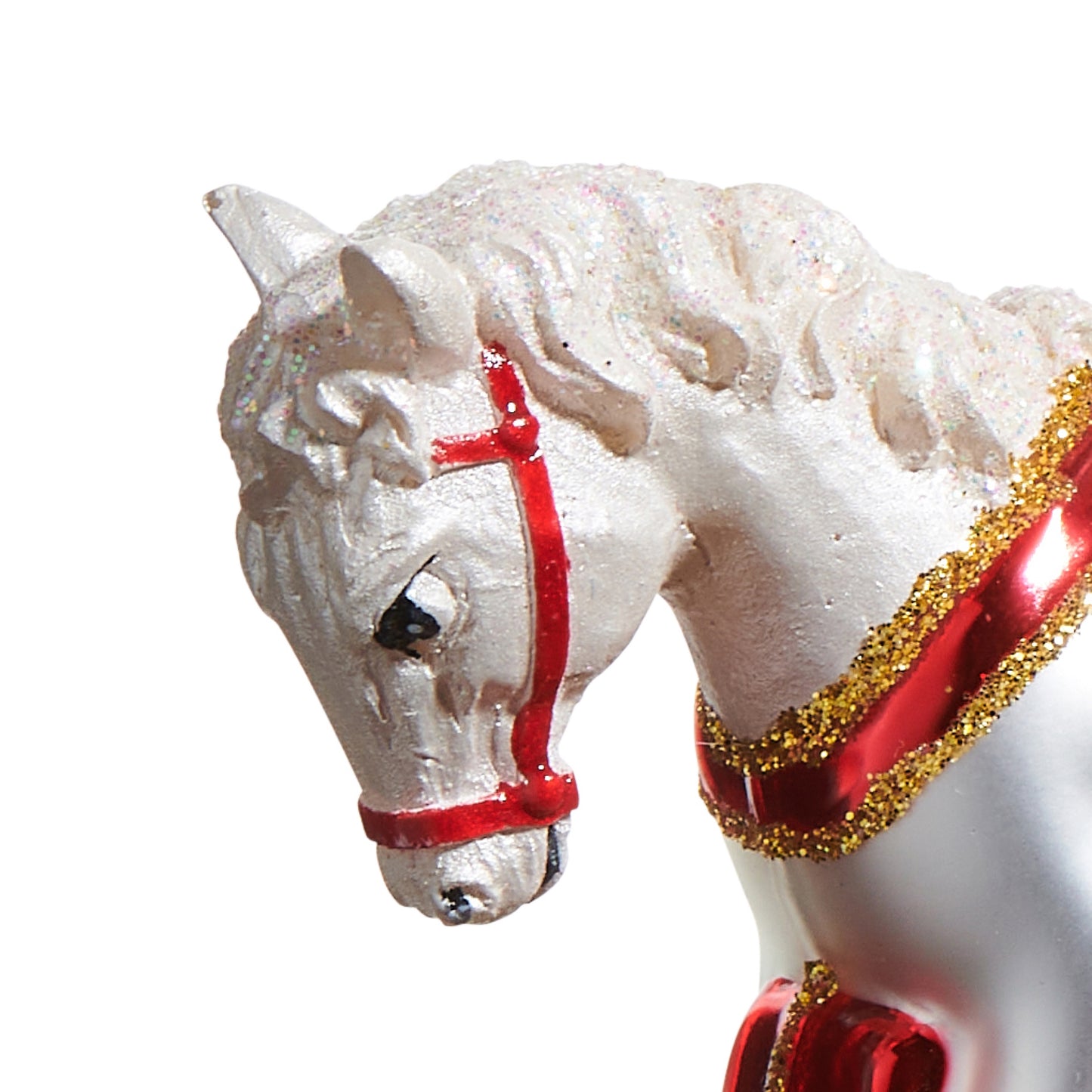 RAZ Imports 4.5" Whimsical Christmas Rocking Horse Glass Christmas Ornament