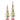 RAZ Imports 15" and 12" Traditional Holly Striped Glass Finial Trees Christmas Decoration - Set of 2