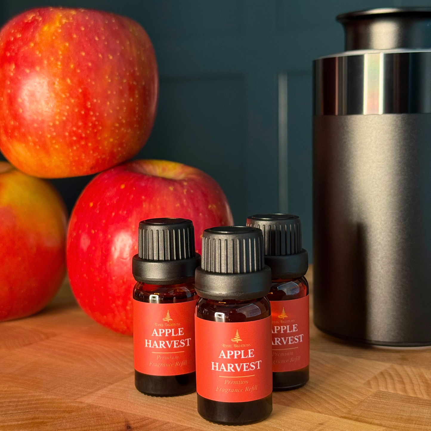 Traditions of Scent Apple Harvest Premium Fragrance Diffuser Oil Refills by Tinsel Traditions - Set of 3