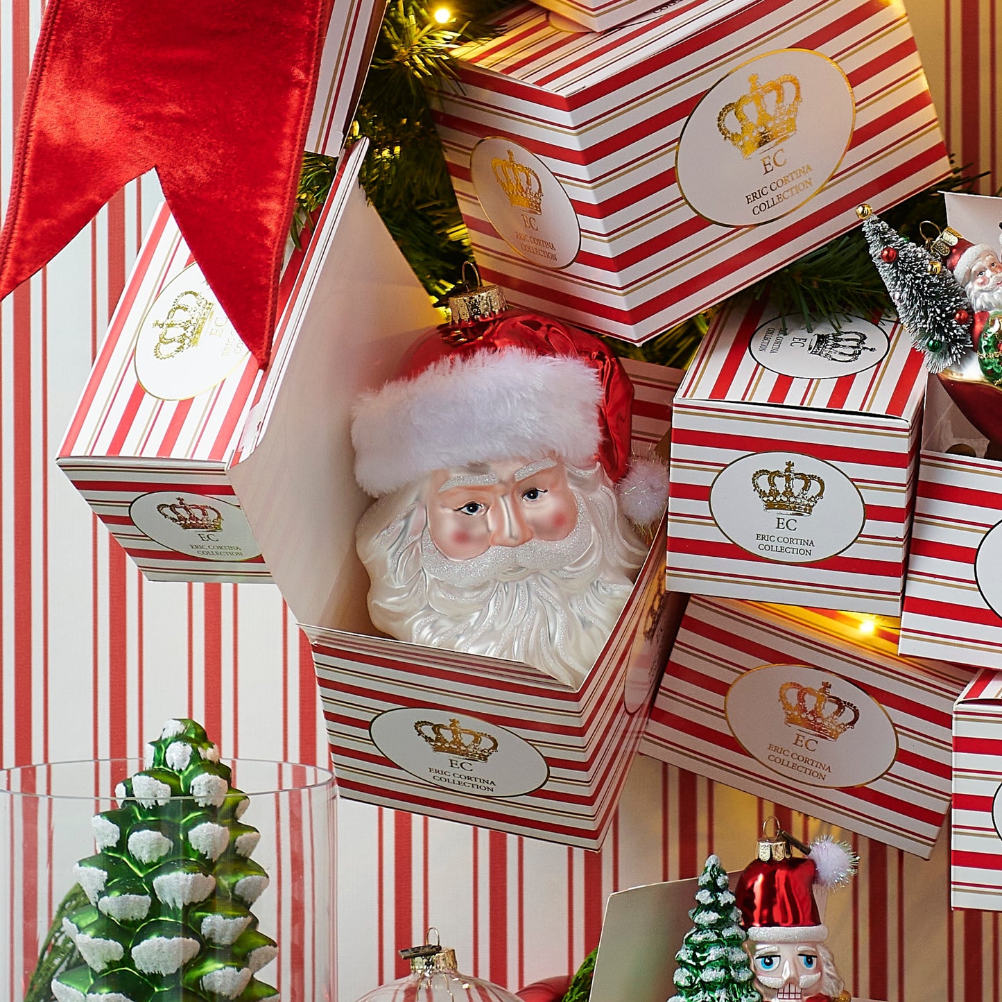 RAZ Imports by Eric Cortina 7" Father Christmas Santa Glass Collectible Christmas Ornament