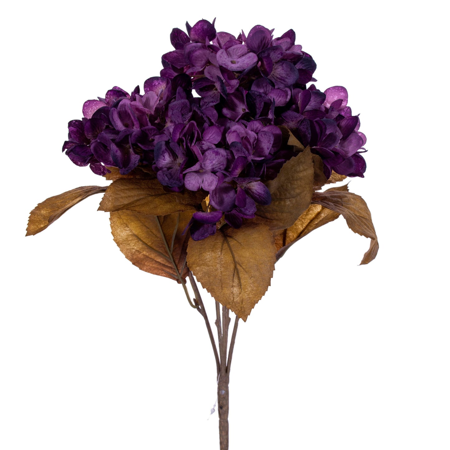 Hydrangea Harvest 16.5" Flower Bush Stems - Set of 2