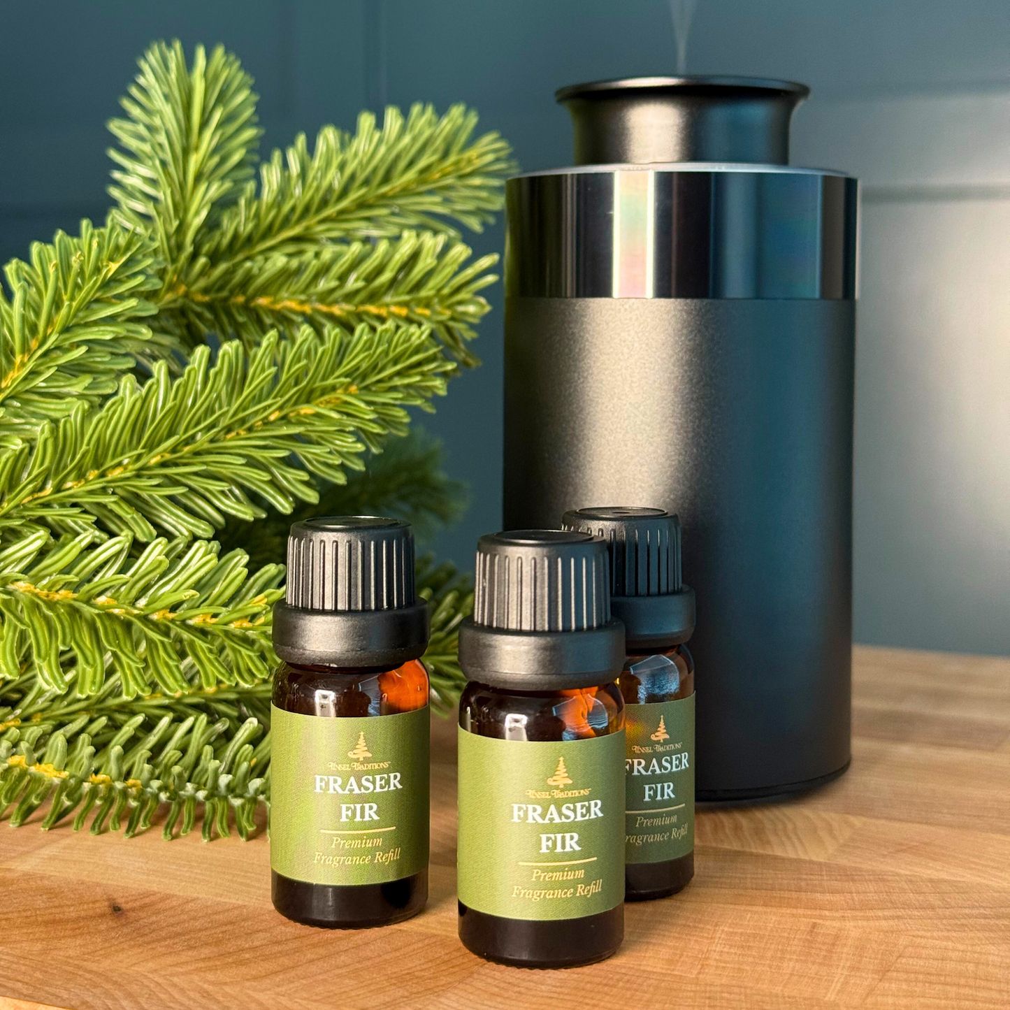 Traditions of Scent Fraser Fir Premium Fragrance Diffuser Oil Refills by Tinsel Traditions - Set of 3