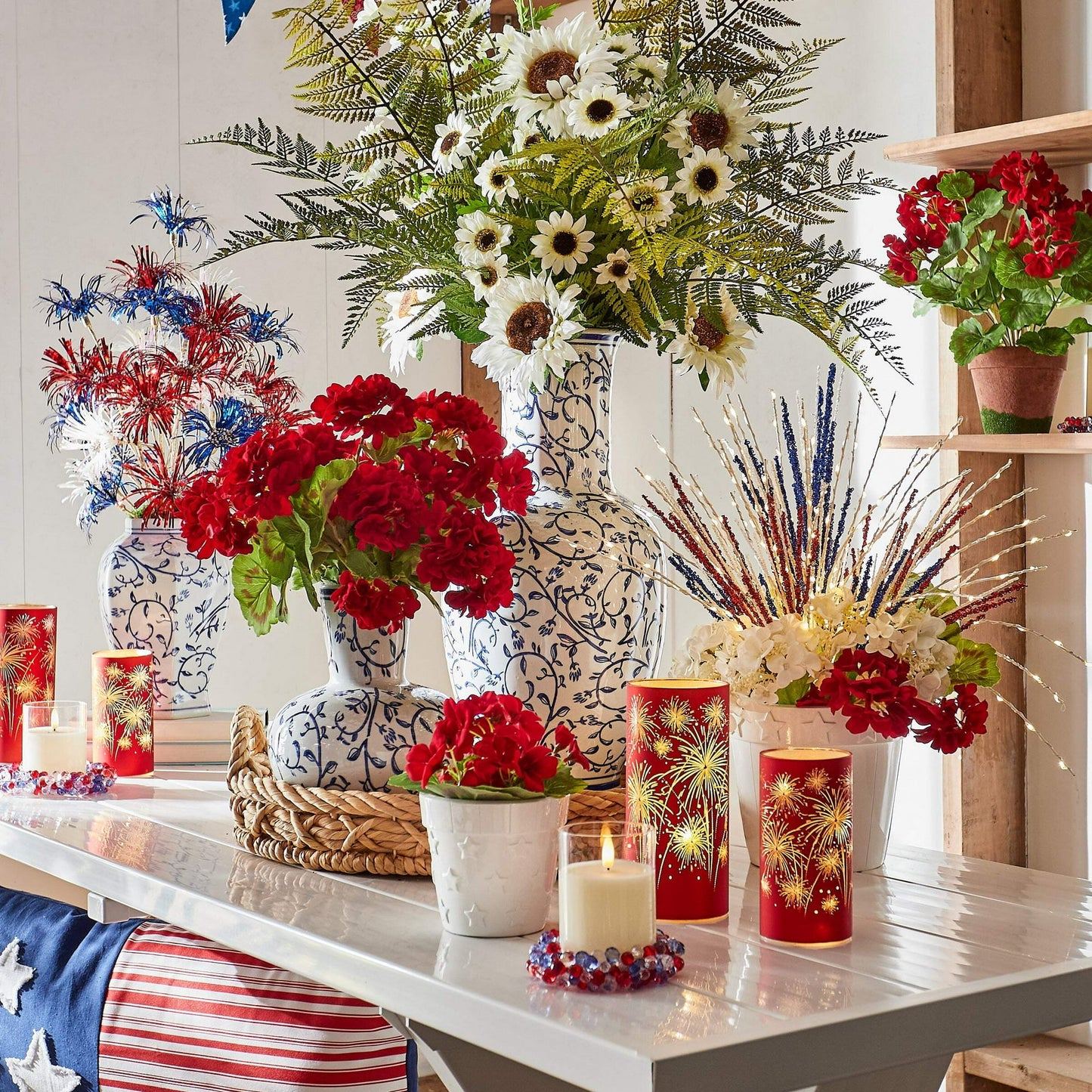 RAZ Imports 5.5' American Flag Tie Decorative Fourth of July Garland