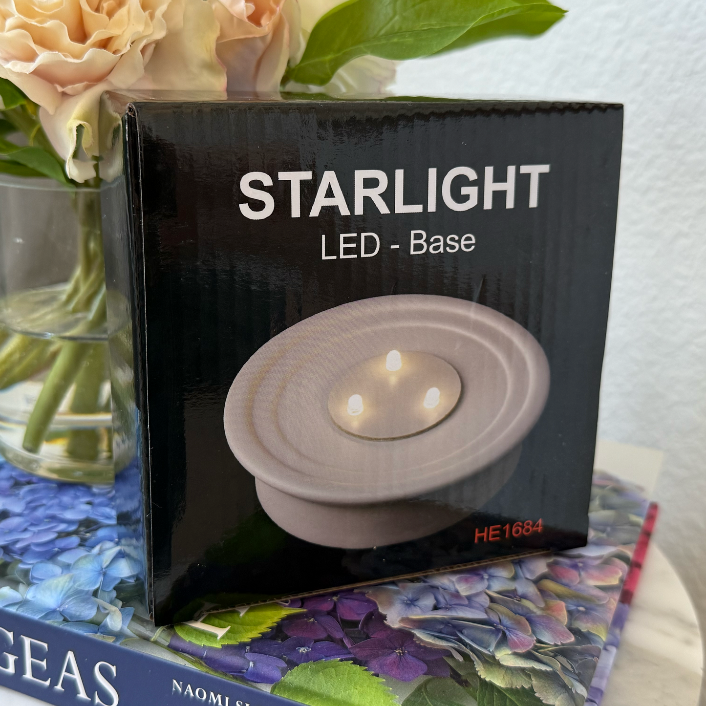 Starlight Porcelain LED Lighted Base for Votive Light Glowing Candle Holders