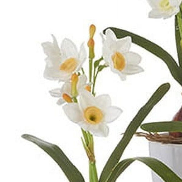 RAZ Imports 9.5" Mini Spring Real Touch Potted Daffodil Flowers, Set of 3