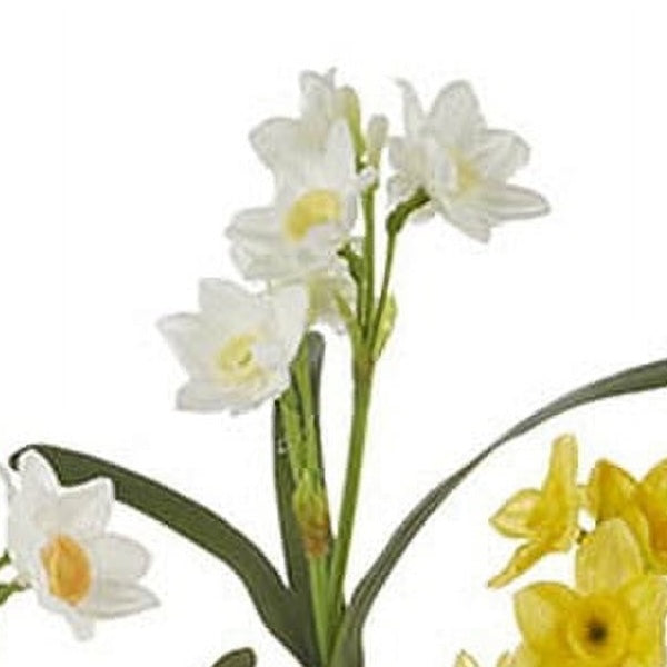 RAZ Imports 9.5" Mini Spring Real Touch Potted Daffodil Flowers, Set of 3