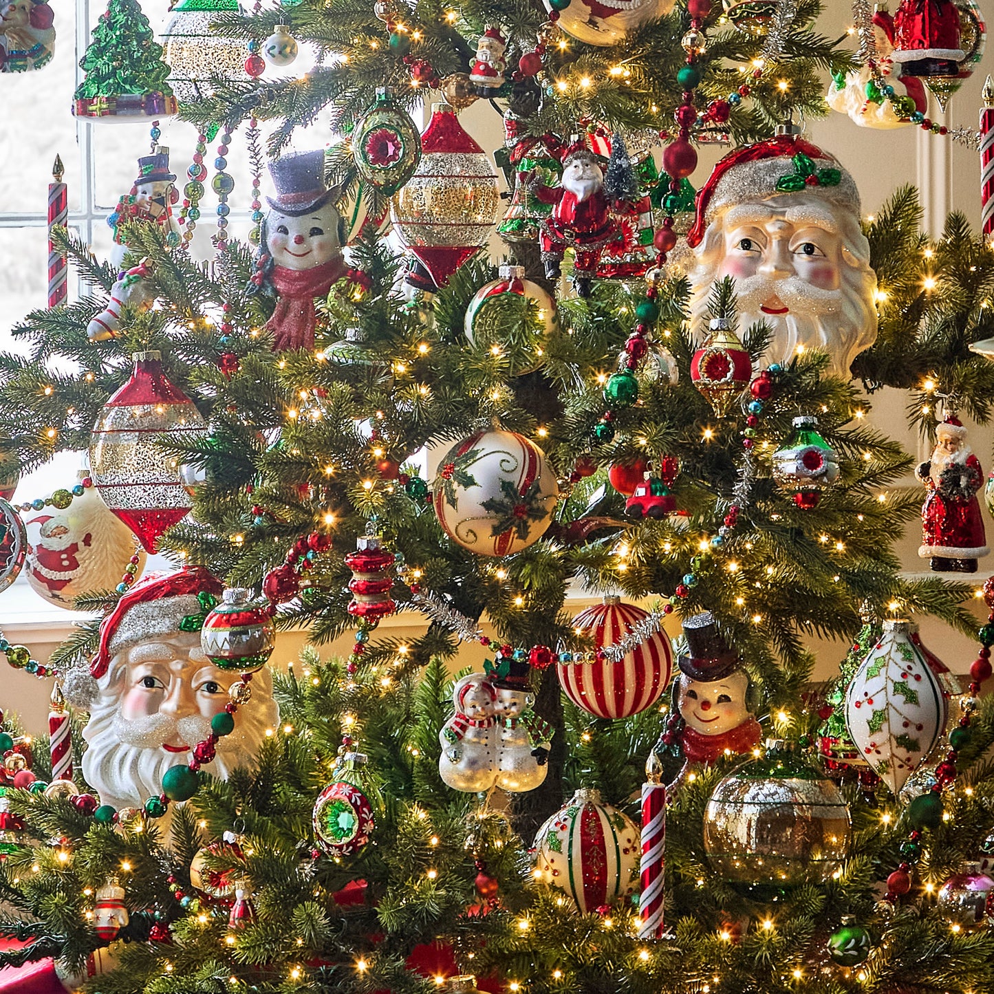 RAZ Imports 4" Holly Peppermint Swirl Ball and Finial Glass Christmas Ornaments - Set of 2