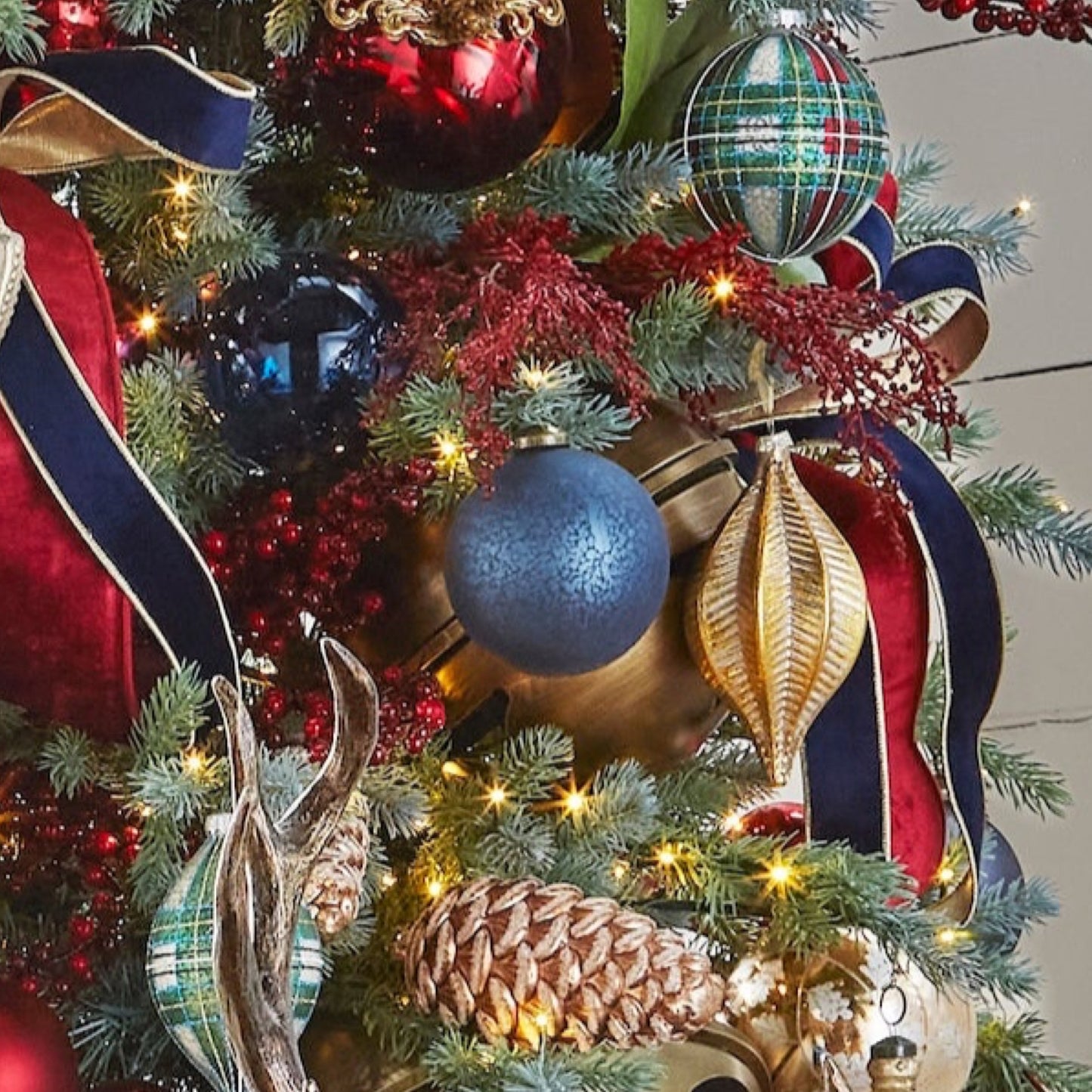RAZ Imports 4" Winterberry Blue Mercury Glass Ball Christmas Ornament