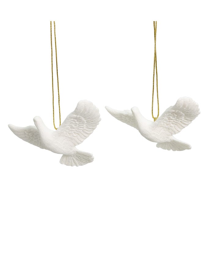 Kurt S. Adler 4.5" Home Alone Resin Friendship Doves Collectible Christmas Ornaments - Set of 2