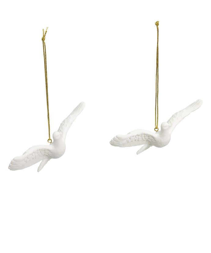Kurt S. Adler 4.5" Home Alone Resin Friendship Doves Collectible Christmas Ornaments - Set of 2