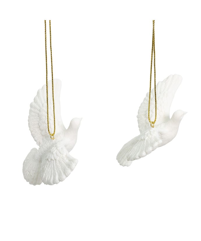 Kurt S. Adler 4.5" Home Alone Resin Friendship Doves Collectible Christmas Ornaments - Set of 2