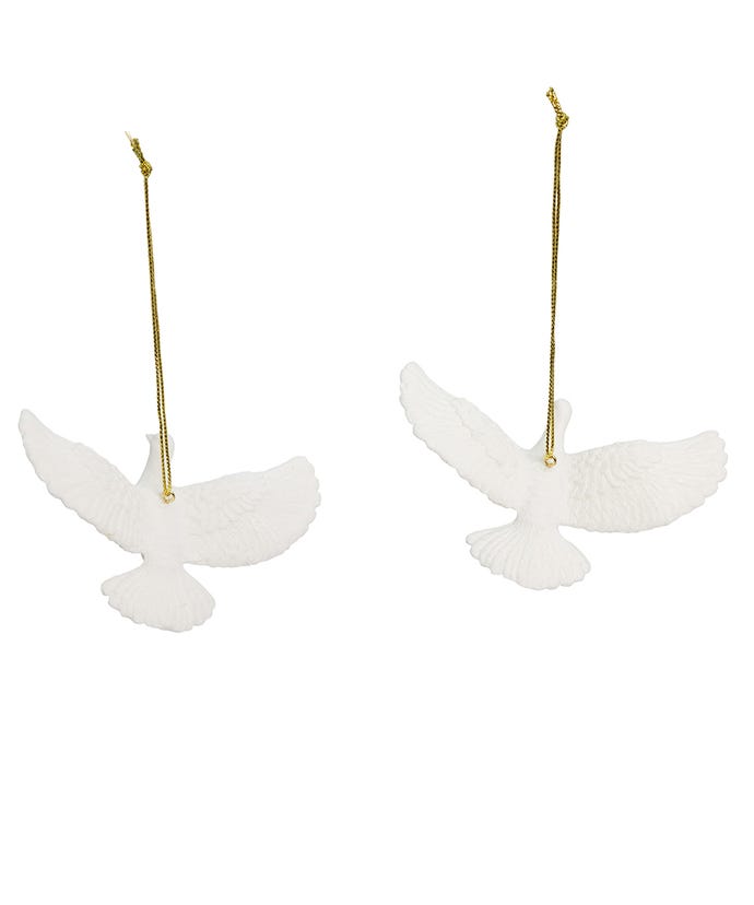 Kurt S. Adler 4.5" Home Alone Resin Friendship Doves Collectible Christmas Ornaments - Set of 2