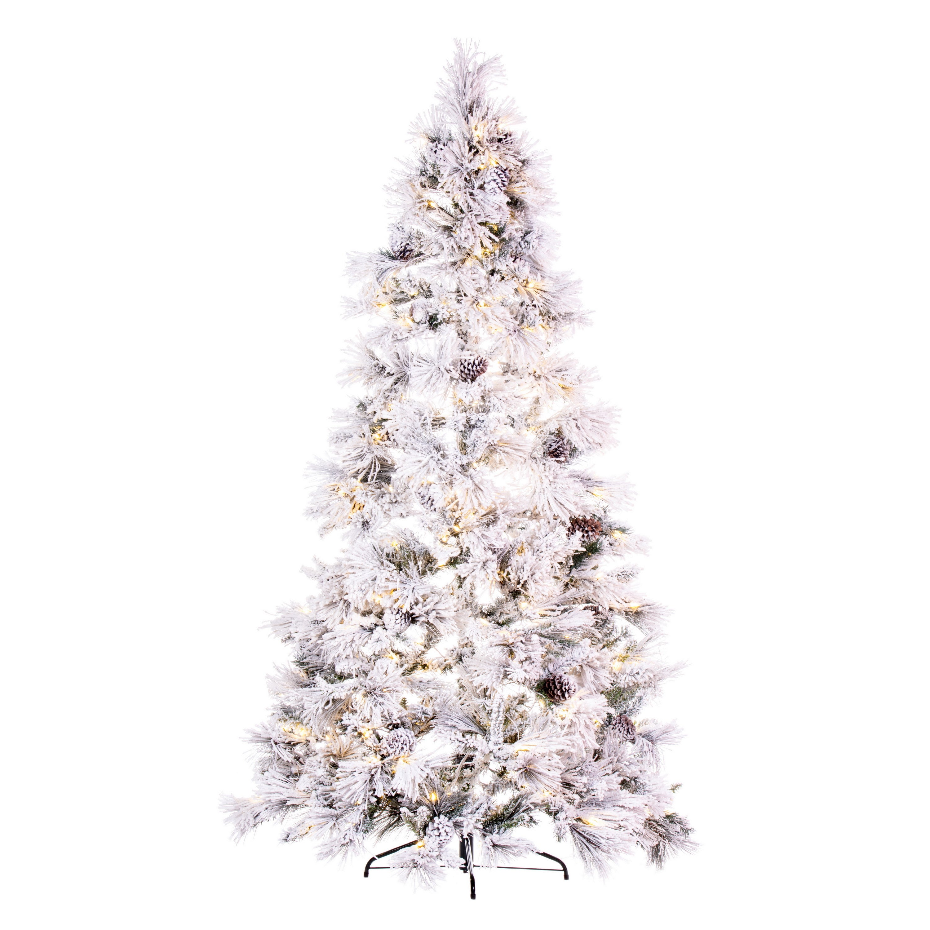 Flocked Atka Pine Flatback Half Tree Artificial Christmas Trees