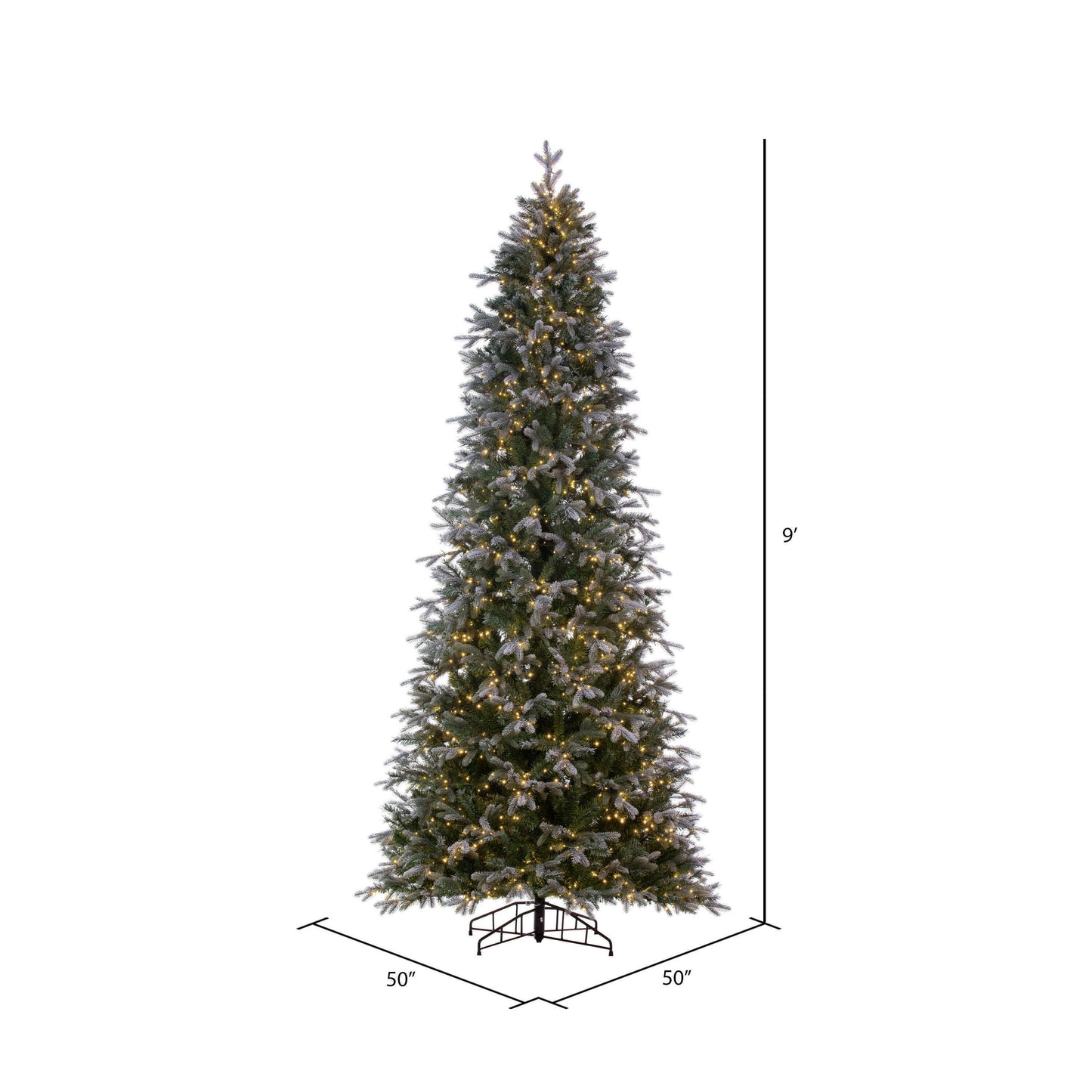 Frosted Douglas Fir Slim Artificial Christmas Trees