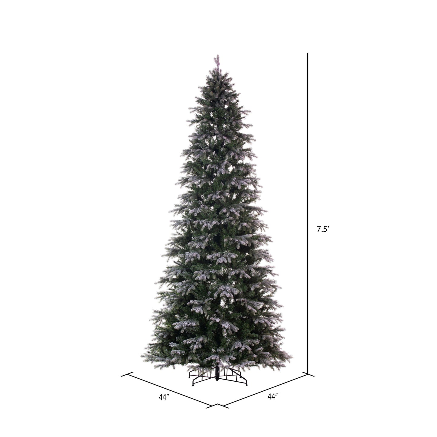 Frosted Douglas Fir Slim Artificial Christmas Trees