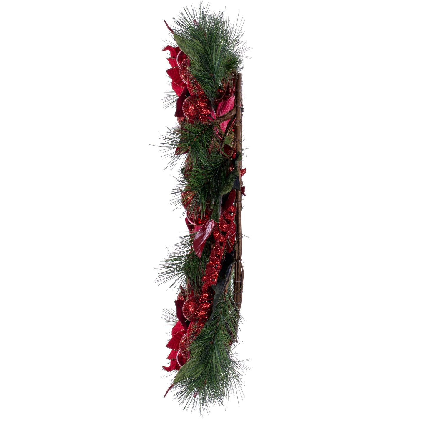 Merry & Bright 28” Red Poinsettia Decorative Artificial Christmas Wreath