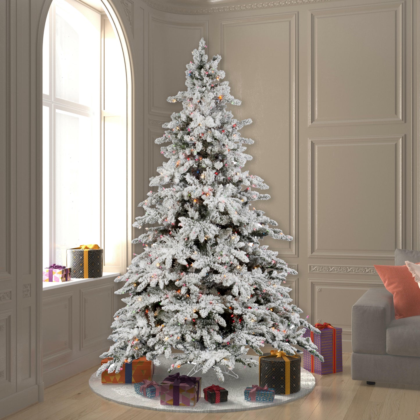 Flocked Utica Fir Artificial Christmas Trees