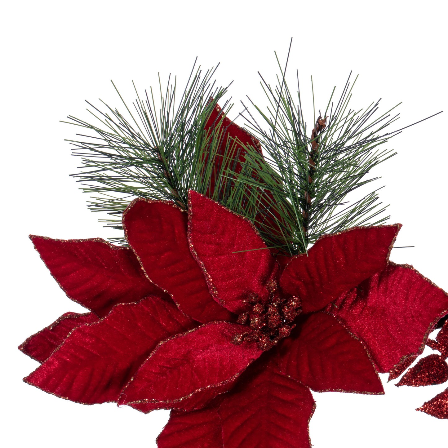 Merry & Bright 28” Red Poinsettia Decorative Artificial Christmas Wreath