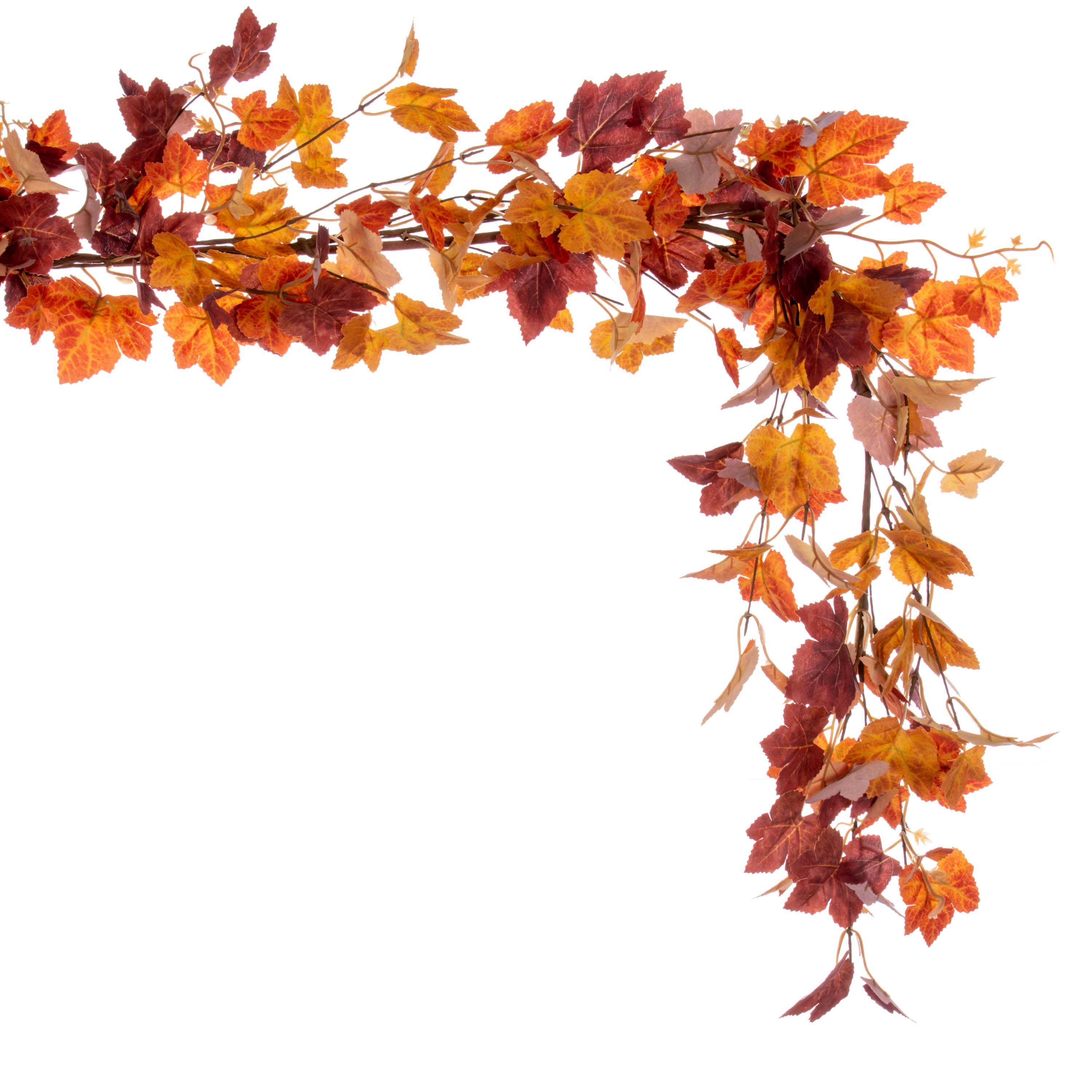 Crimson Canopy Maple Leaf 5' Orange Fall Artificial Garland