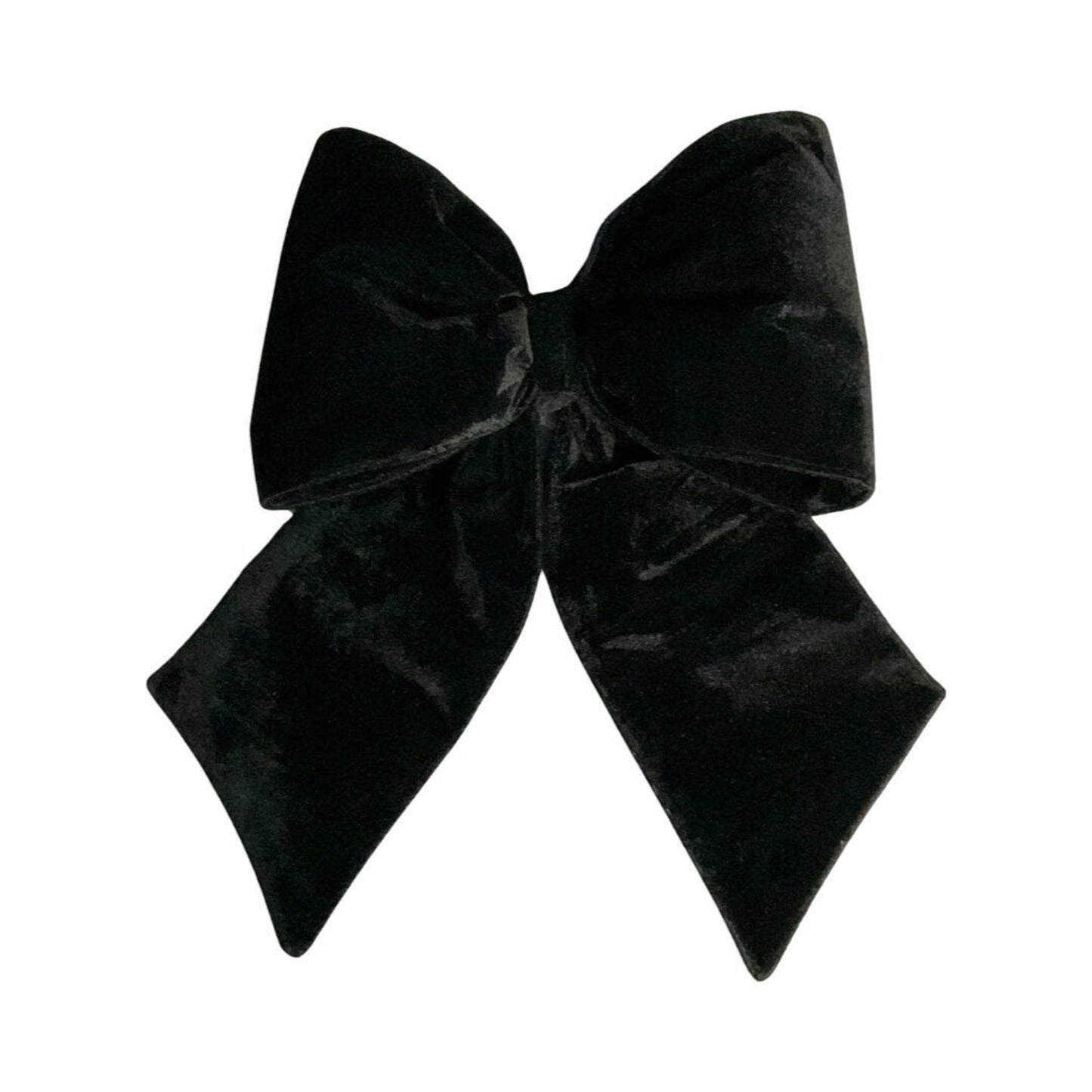 Black velvet bow on a white background