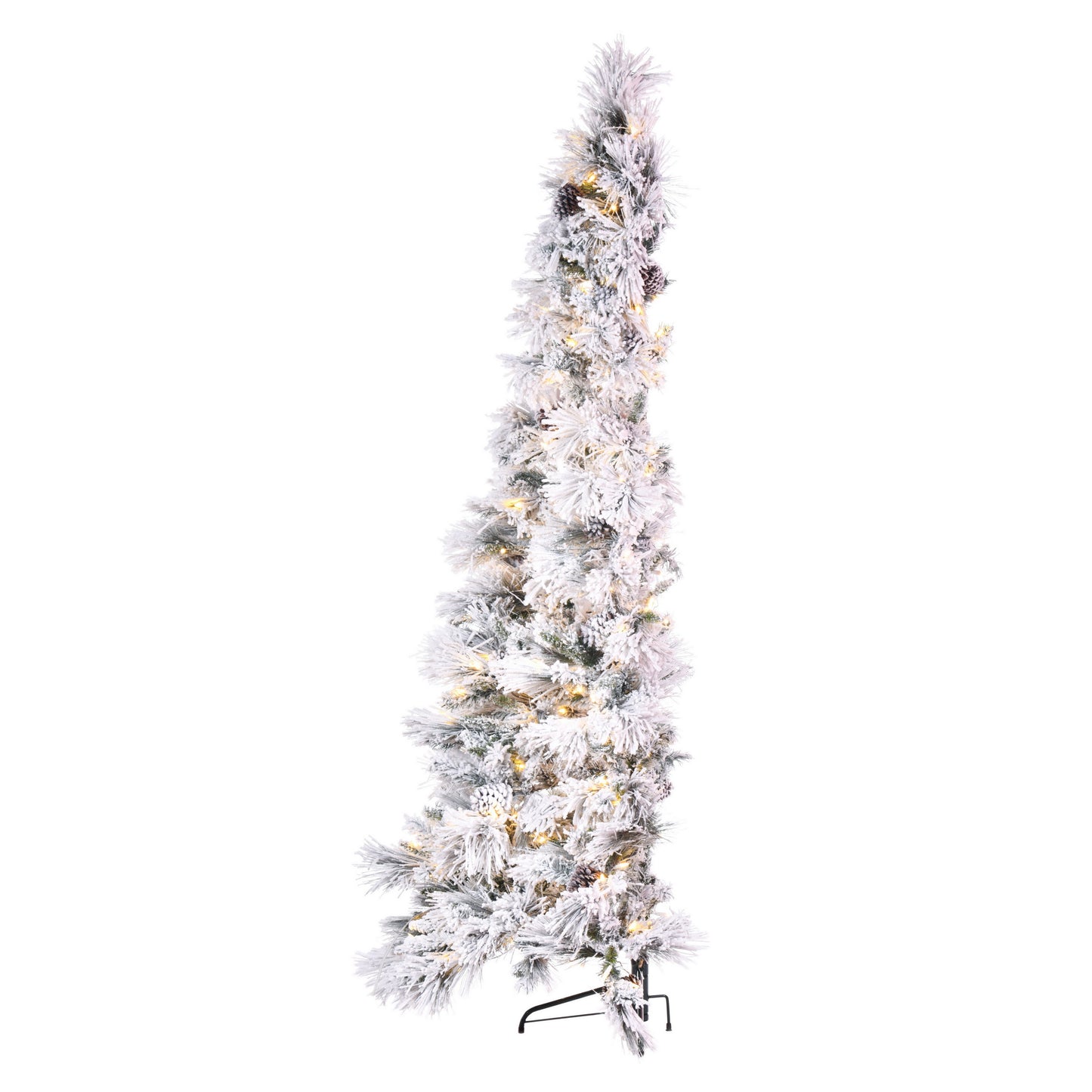 Flocked Atka Pine Flatback Half Tree Artificial Christmas Trees