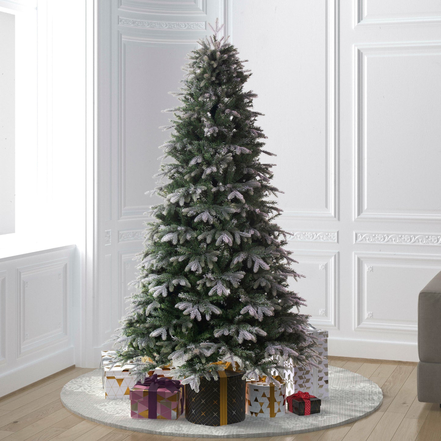 Frosted Douglas Fir Slim Artificial Christmas Trees