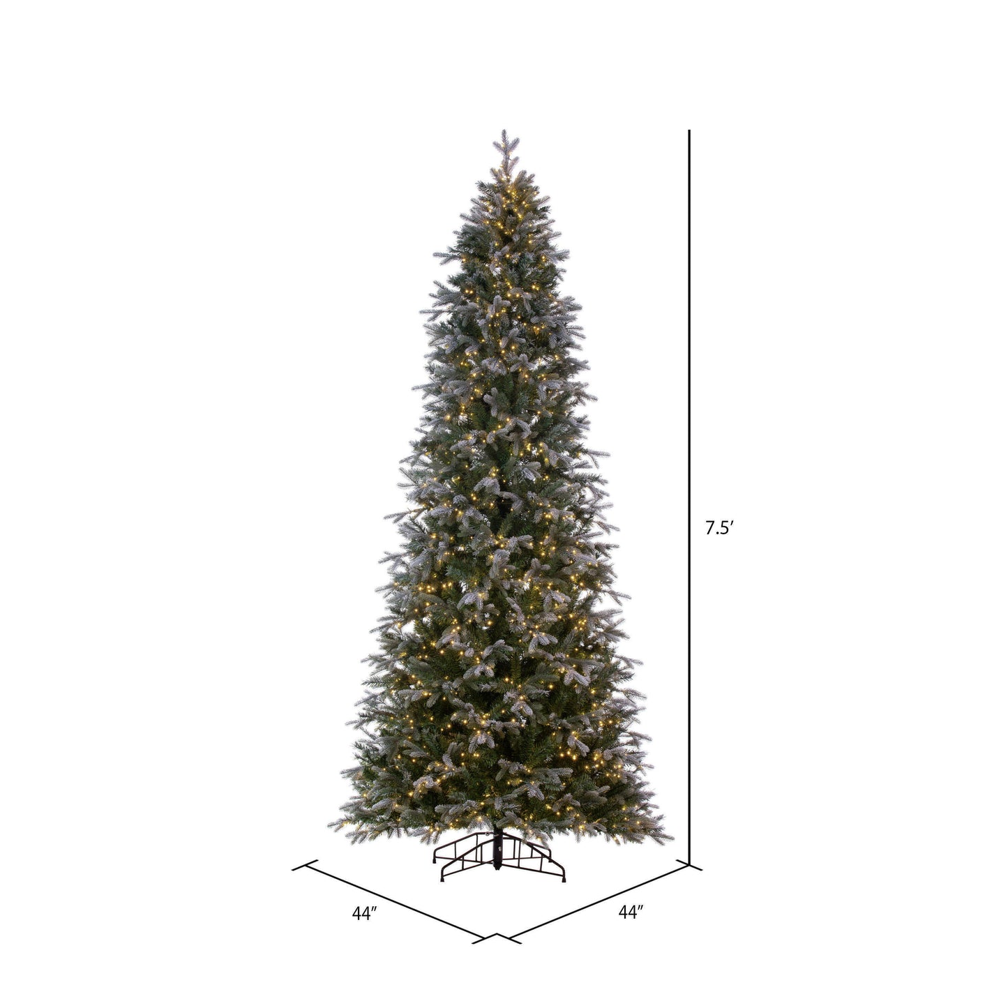 Frosted Douglas Fir Slim Artificial Christmas Trees
