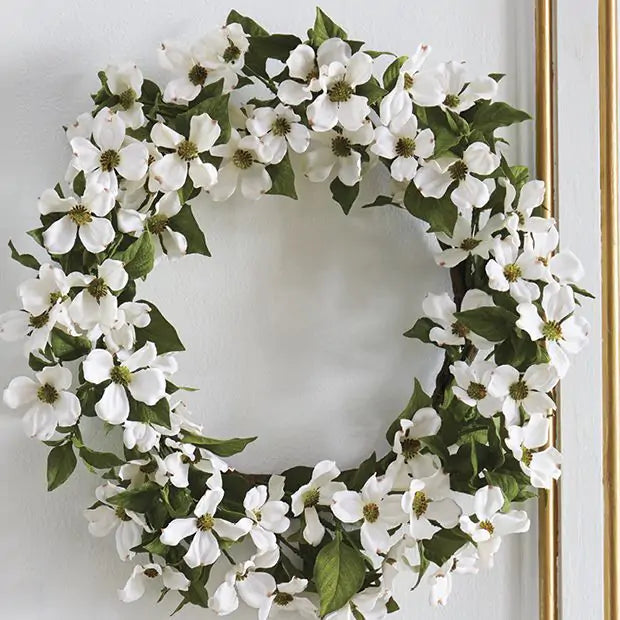RAZ Imports 24" White Virginia Dogwood Flower Summer Wreath