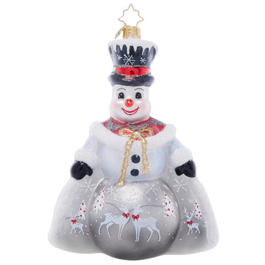 Christopher Radko Frosted Holly Friend Snowman Collectible Christmas Ornament