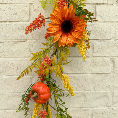 Tinsel Traditions 6’ Autumn Golden Hour Harvest Sunflower Pumpkin Fall Garland
