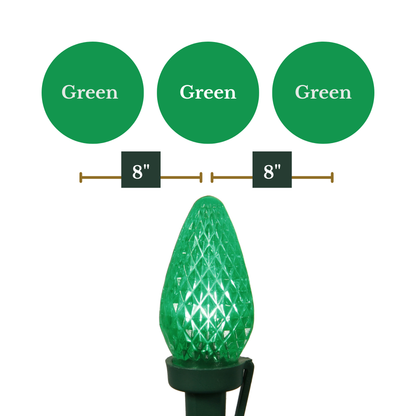 Vickerman 25 Count Commercial-Grade C7 LED Light Strand on Green Wire