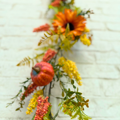 Tinsel Traditions 6’ Autumn Golden Hour Harvest Sunflower Pumpkin Fall Garland
