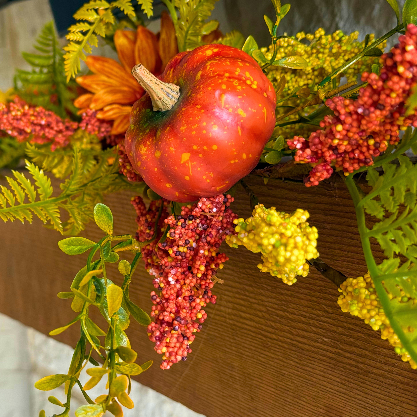 Tinsel Traditions 6’ Autumn Golden Hour Harvest Sunflower Pumpkin Fall Garland