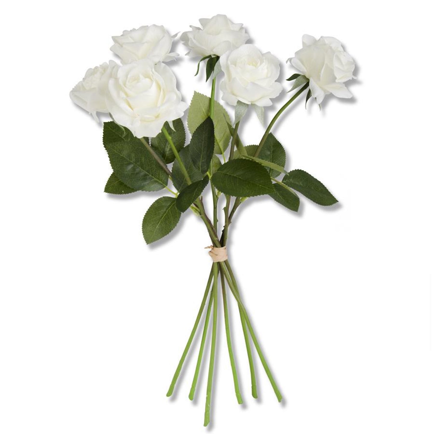 K&K Interiors 17" Real Touch Full Bloom Rose Flowers for Valentine's Day - 6 Stem Bundles