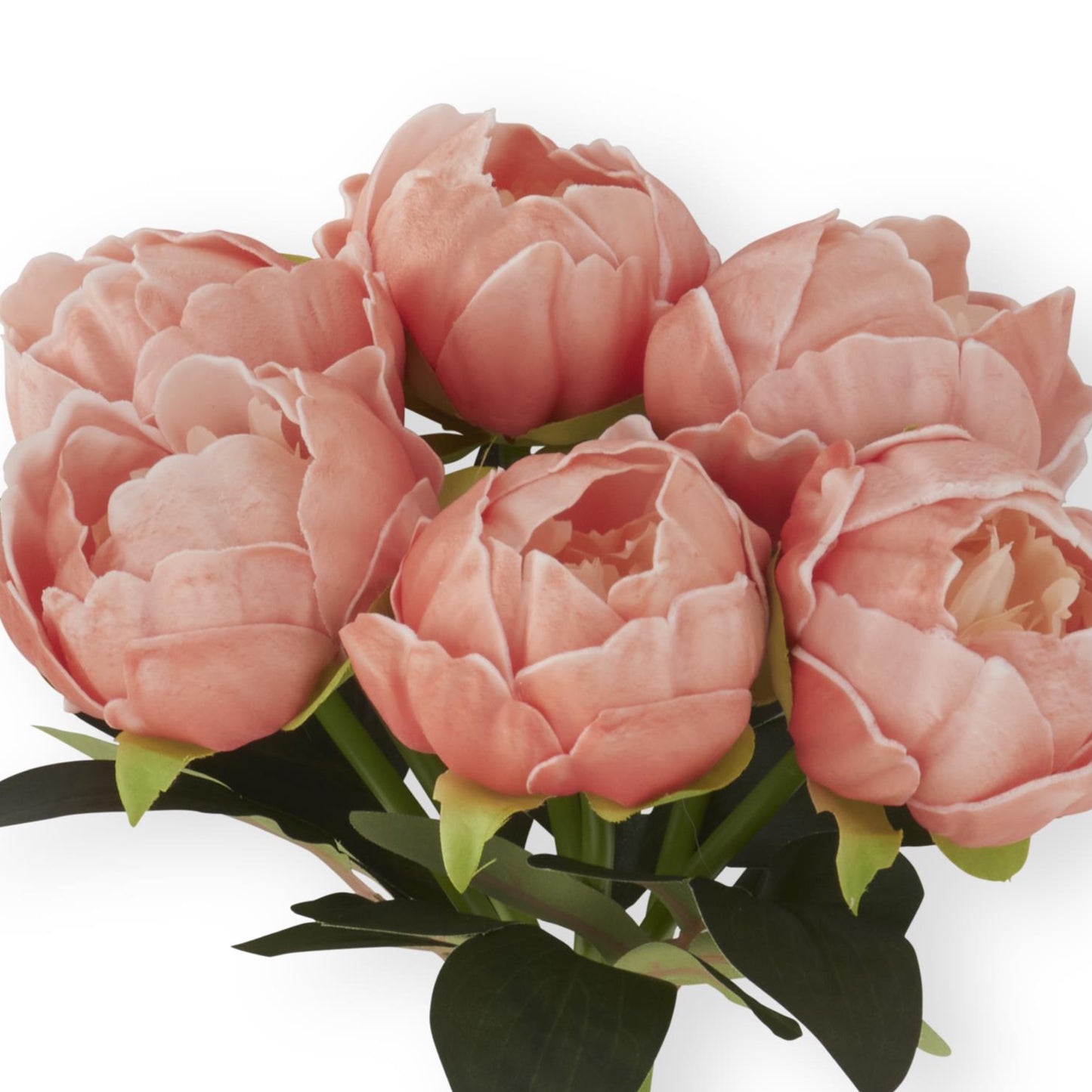 K&K Interiors 12" Real Touch Peony Blooming Spring Flowers - 6 Stem Bundles
