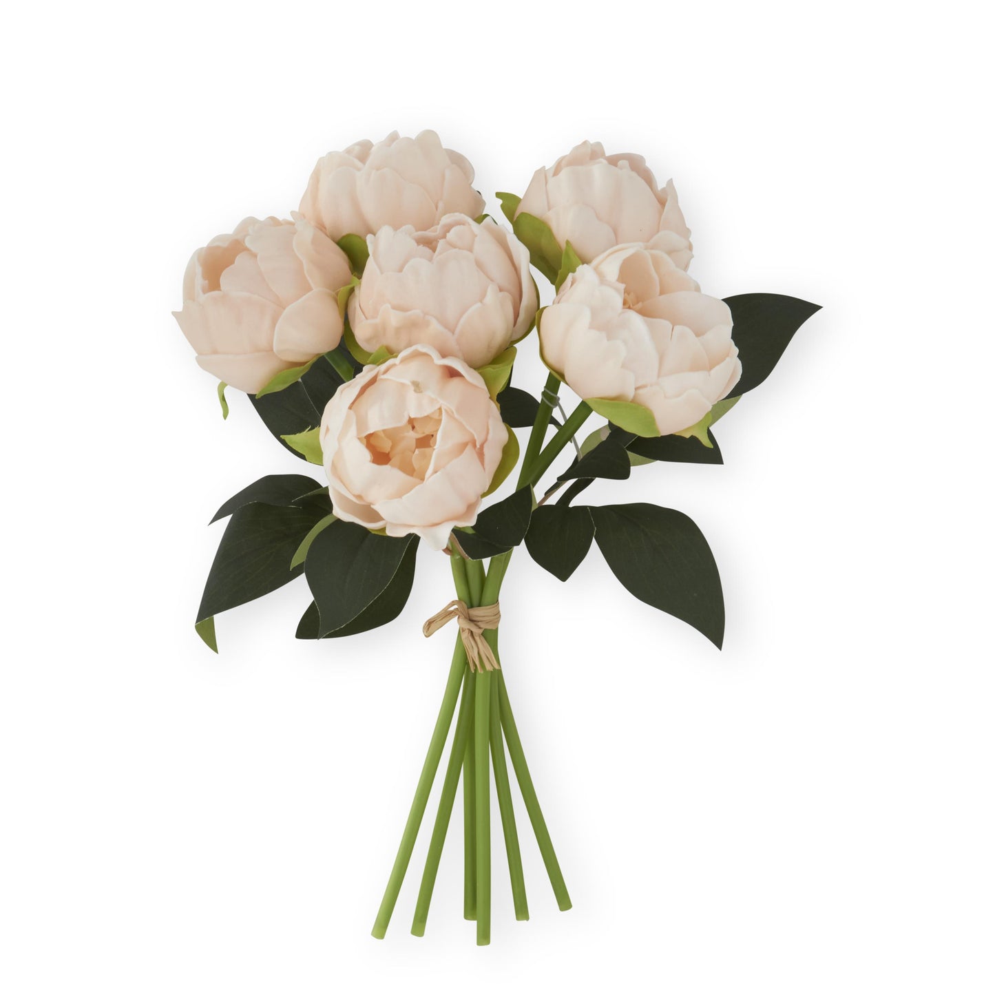 K&K Interiors 12" Real Touch Peony Blooming Spring Flowers - 6 Stem Bundles