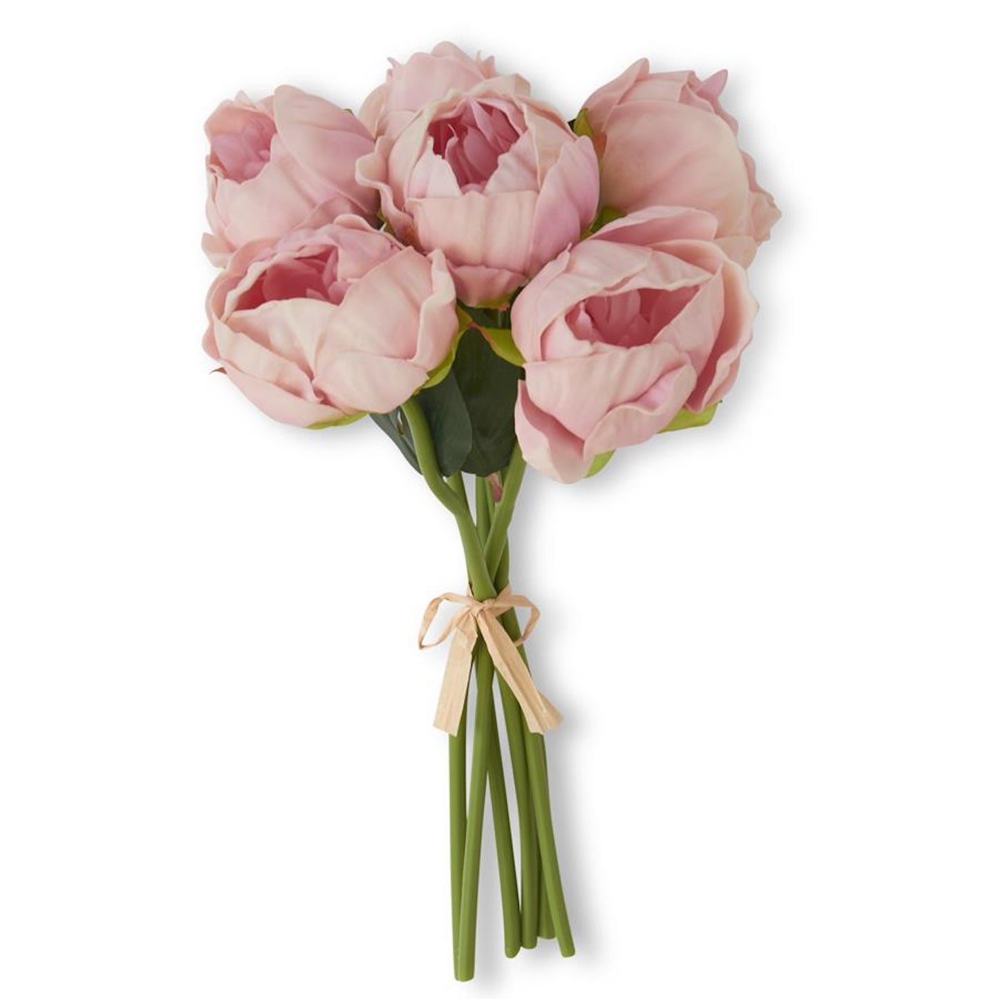 K&K Interiors 12" Real Touch Peony Blooming Spring Flowers - 6 Stem Bundles