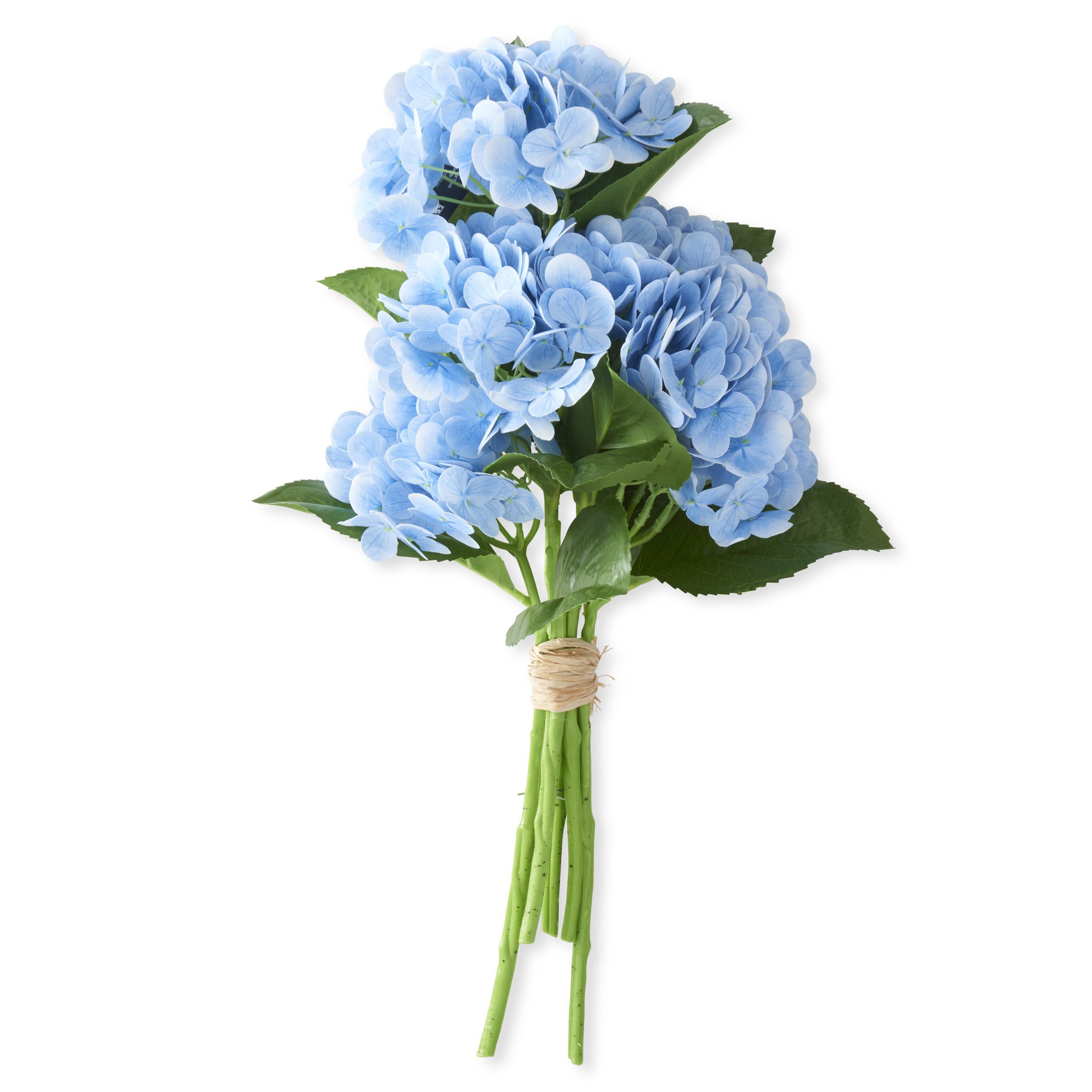 K&K Interiors 13" Real Touch Hydrangea Full Bloom Flowers - 6 Stem Bundles