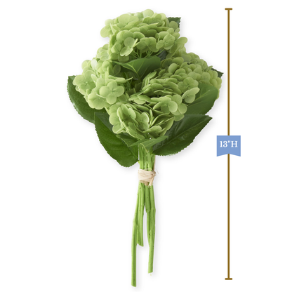 K&K Interiors 13" Real Touch Hydrangea Full Bloom Flowers - 6 Stem Bundles