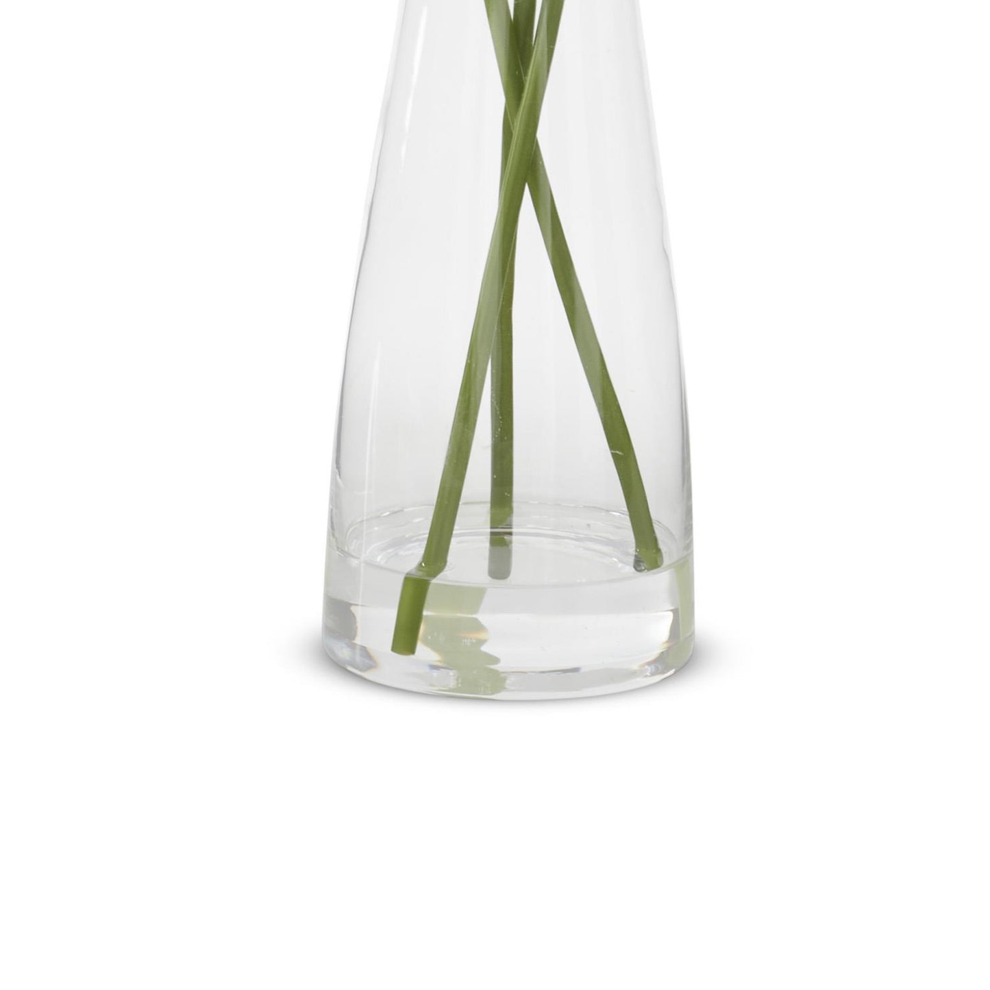 K&K Interiors 18.5" Real Touch White Lily Flower Arrangement in Faux Water Glass Vase for Easter
