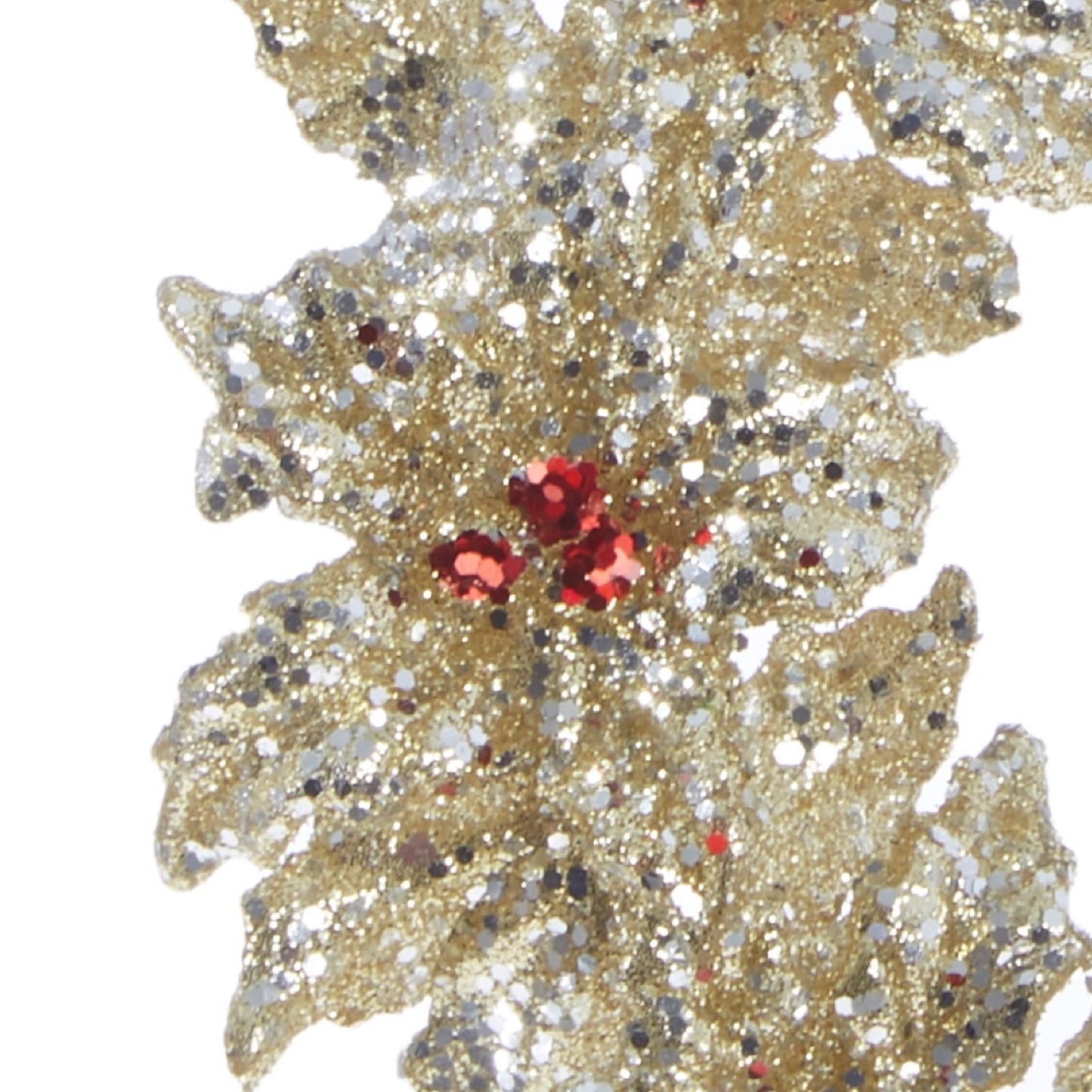 RAZ Imports 5" Gold and Silver Glittered Holly Wreath Ornament